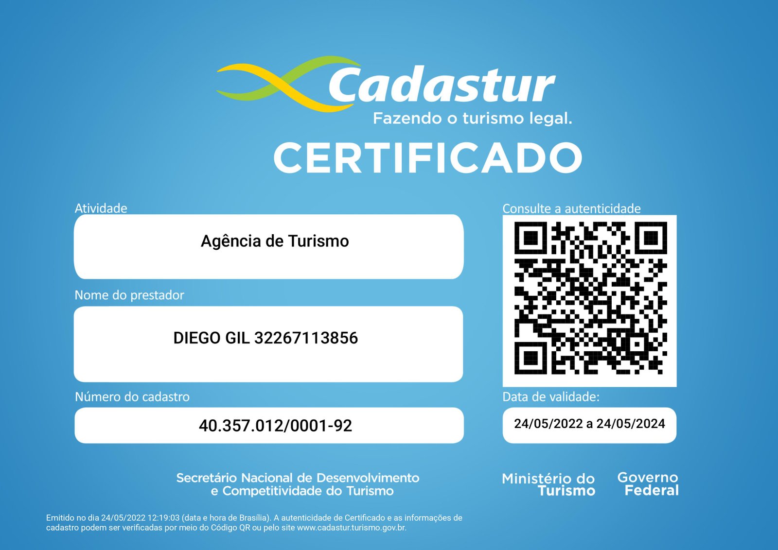 Certificado Cadastur