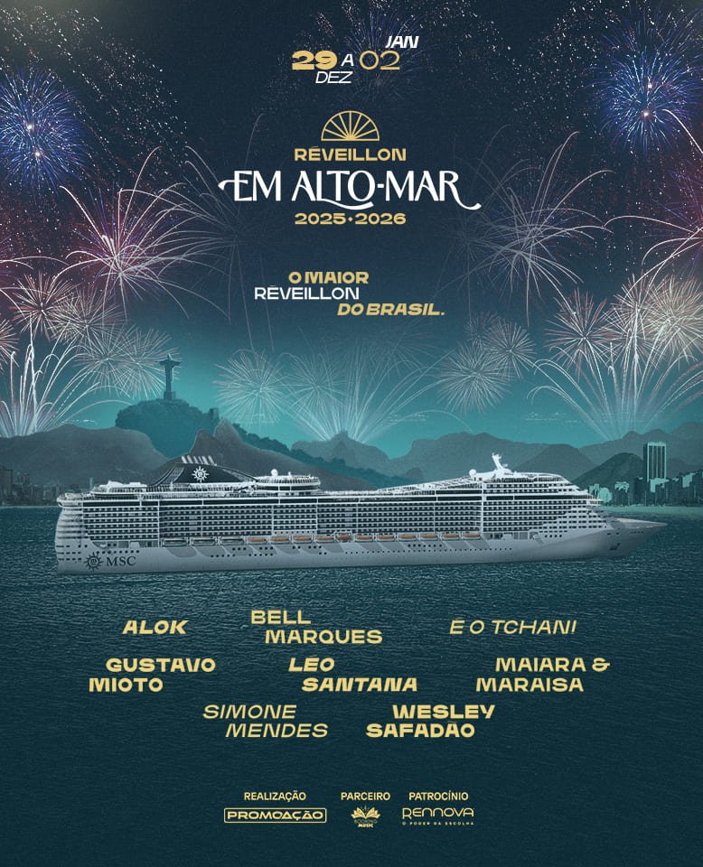 cruzeiro em alto mar tematico de reveillon